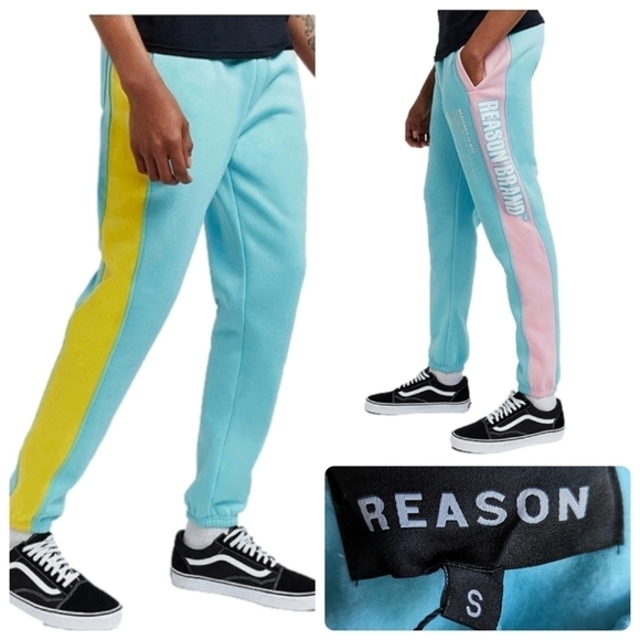 Reason Clothing Pastel Colorblock logo joggers - Picture 1 of 11